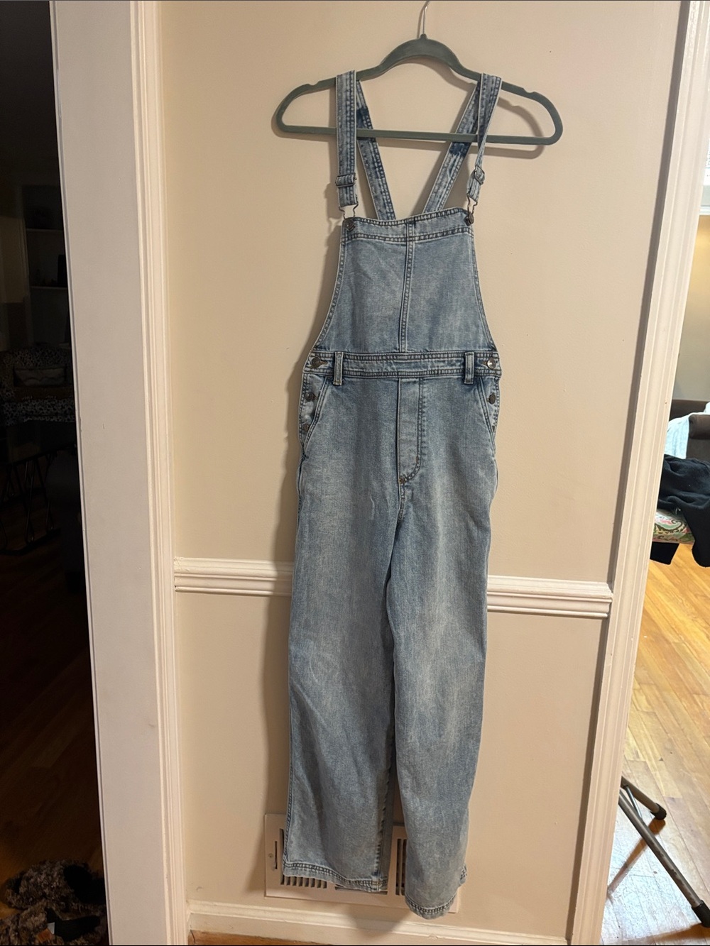 aerie Light Wash Denim Overalls